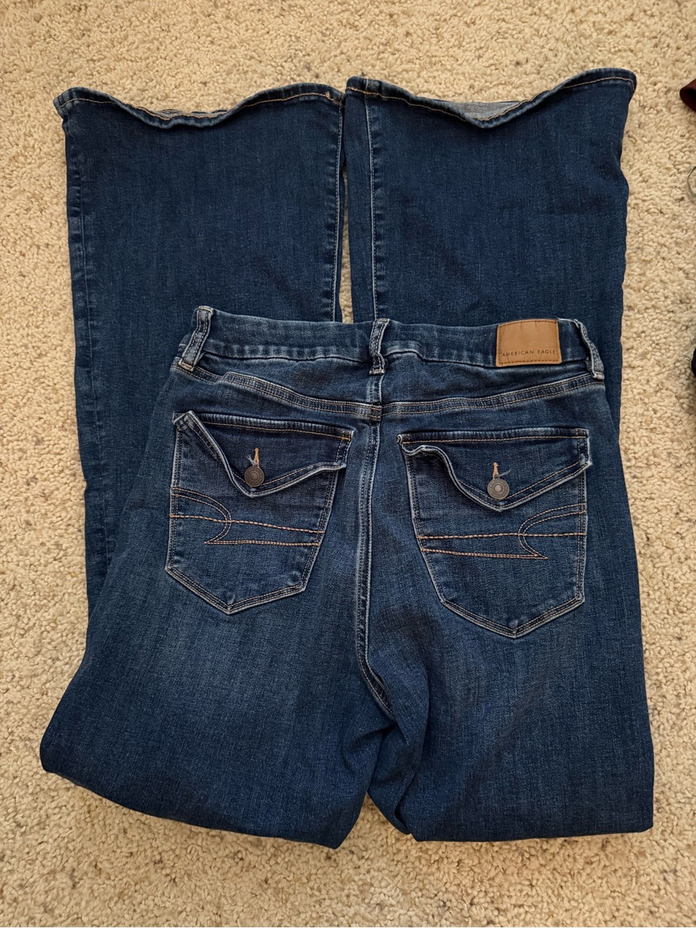 American Eagle Outfitters Dark Wash Bootcut Jeans - Back Pocket Detail